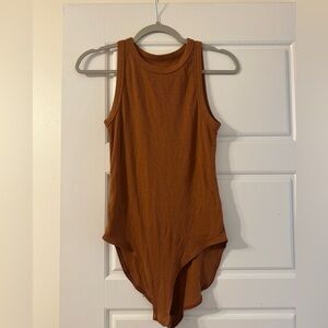 a new day Sleeveless Brown Bodysuit